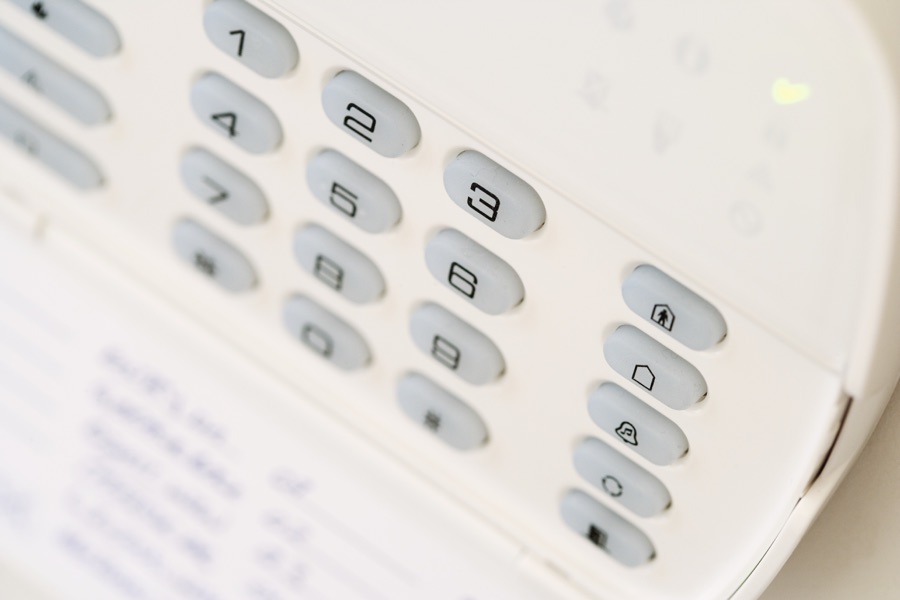 Nahaufnahme eines Alarm-Bedienfeldes